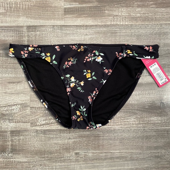 Xhilaration Junior’s Floral Tab Hipster Bikini Bottom Medium (4-6) NEW 2/$10 - Picture 1 of 3